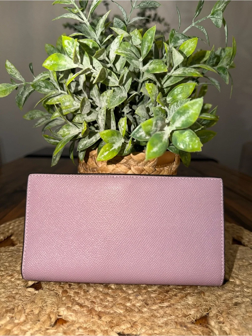 Coach Lavender Leather Continental Wallet